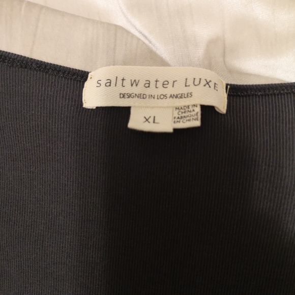 Saltwater Luxe Grey Ribbed Square Neck thong Bodysuit size XL - Picture 2 of 3